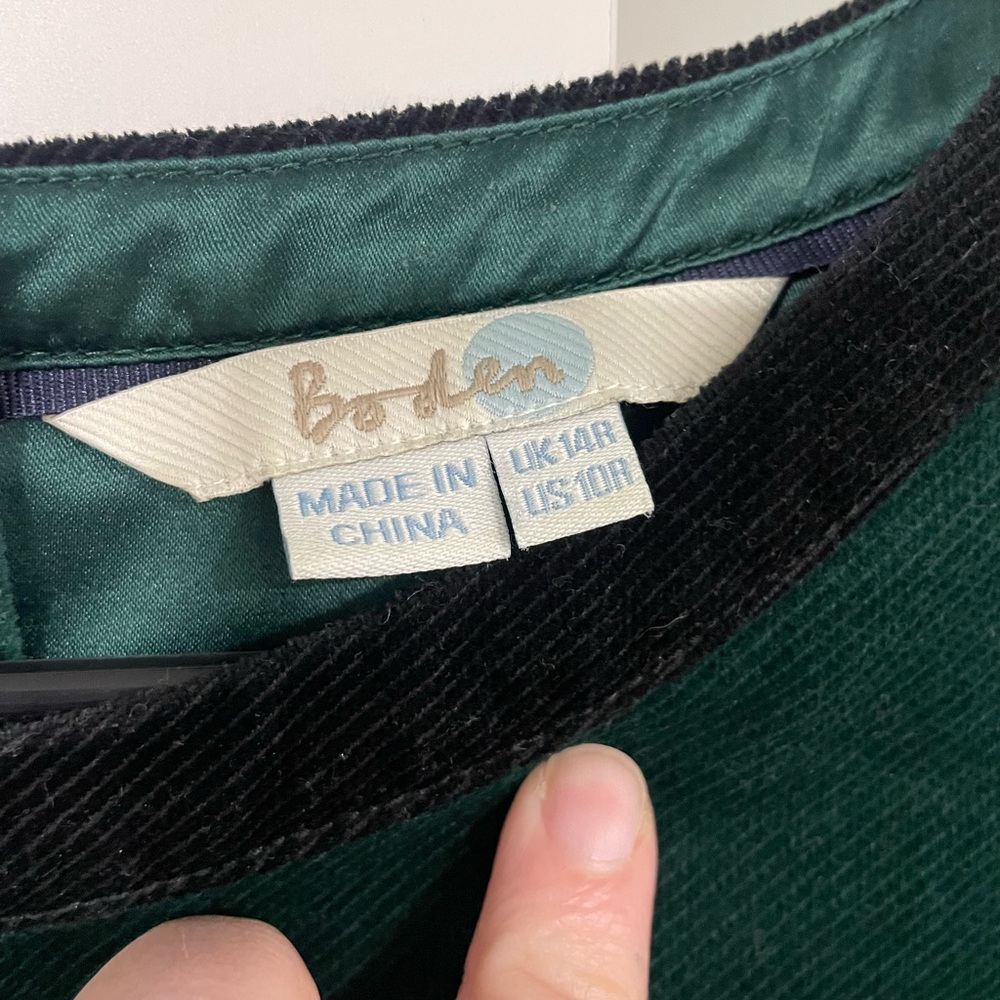 Boden corduroy Green Velvet Dress - Picture 5 of 6